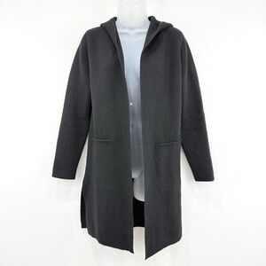 Kokun Cardigan Hoodie Womens XS Black 100% Yak Quiet Luxury Open Front‎ Capsule